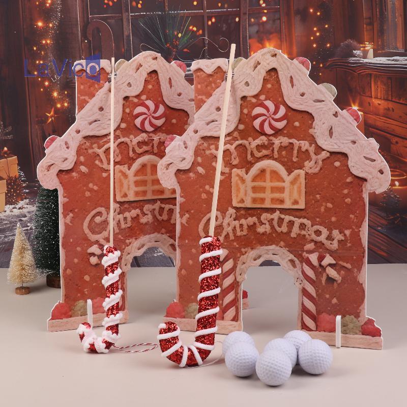 [LaVico] Mini Gingerbread Golf Game Set Fun Wooden Christmas Toy Mini ...