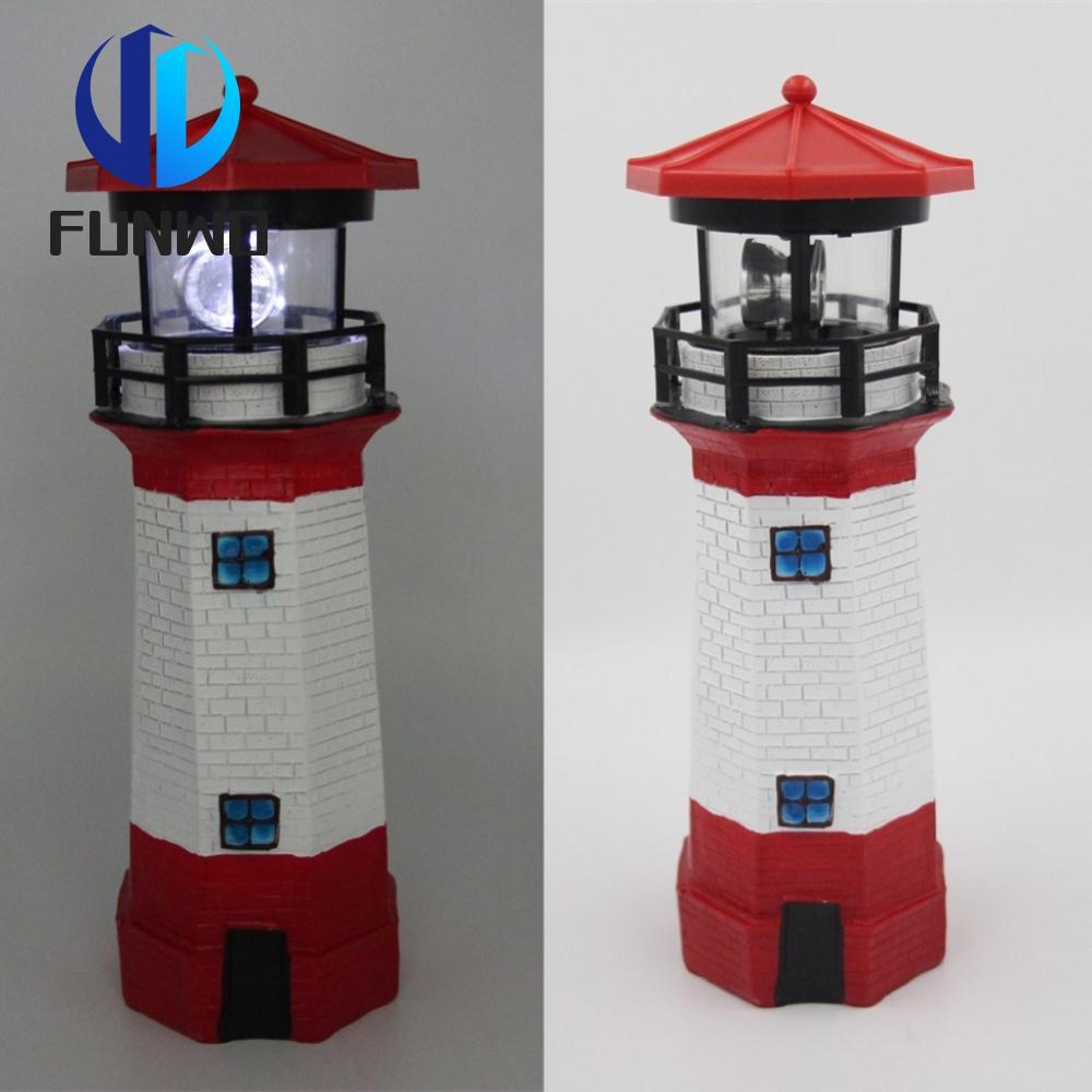 [FND]Solar Resin Rotating Lighthouse: Colorful Outdoor Garden Decor for ...