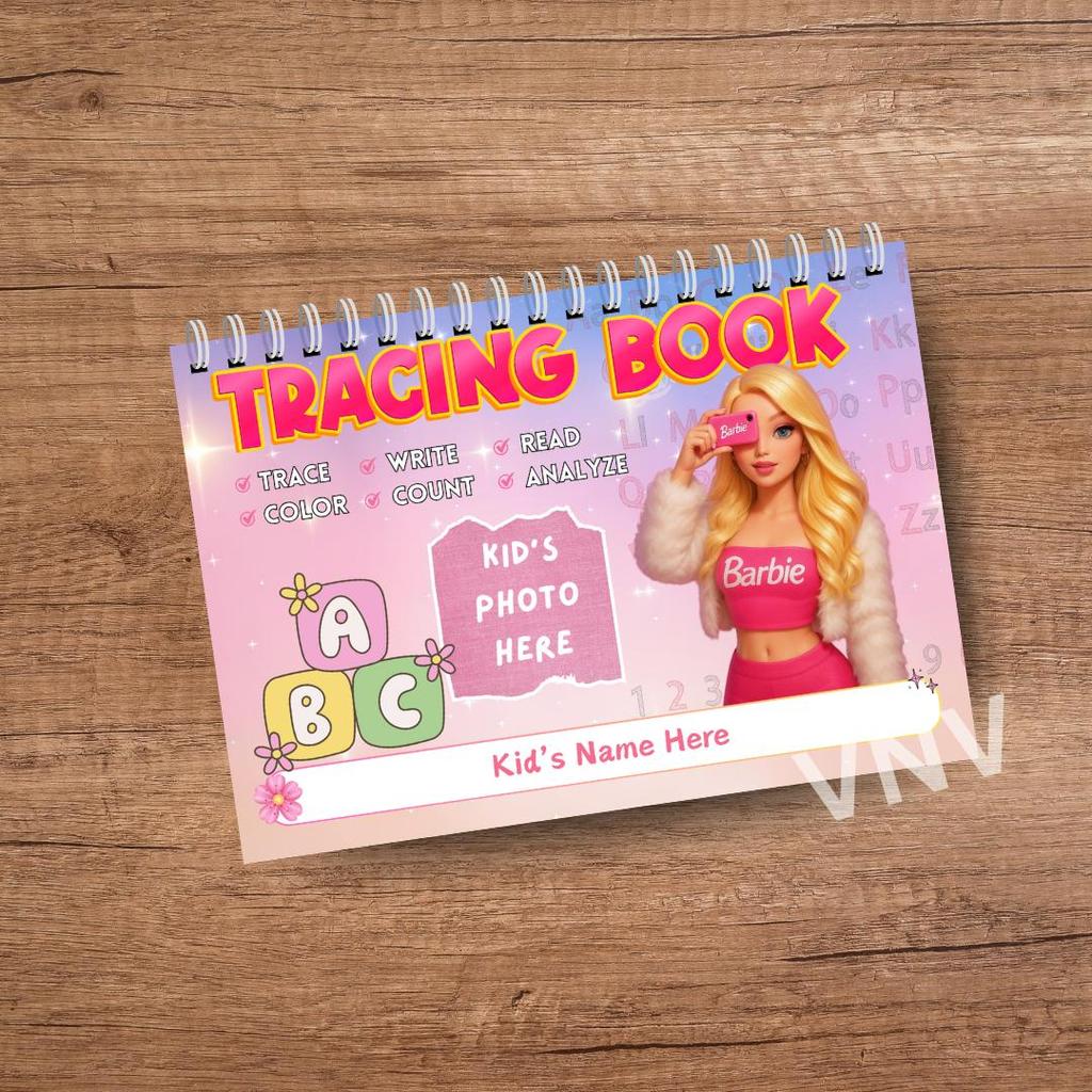 Barbie Customize Tracing Pad With Covers Trace Alphabet Names Numbers ...