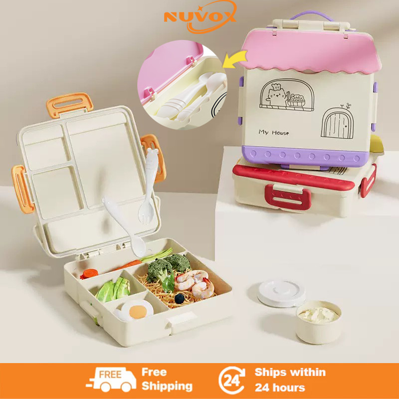 New Bento Lunch Box For Kids Microwave Oven Dedicated Compartmented ...