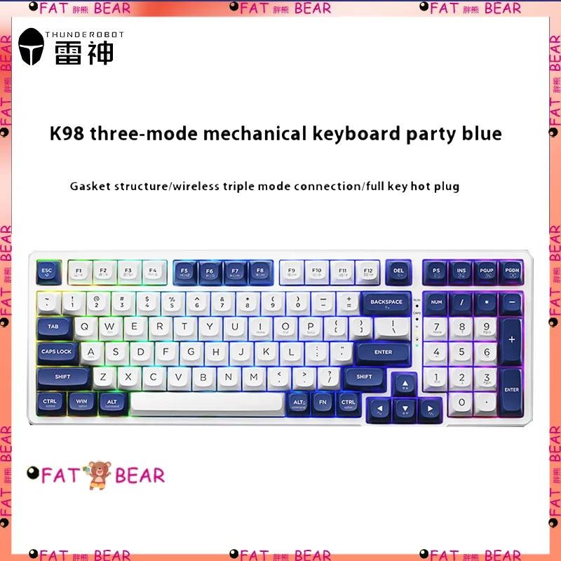 Thunderobot K98 Wireless Bluetooth Mechanical Keyboard Hot Swappable ...