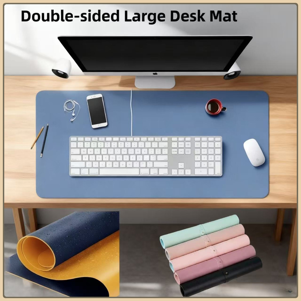 Double sided PU leather desktop pad, waterproof mouse game pad ...