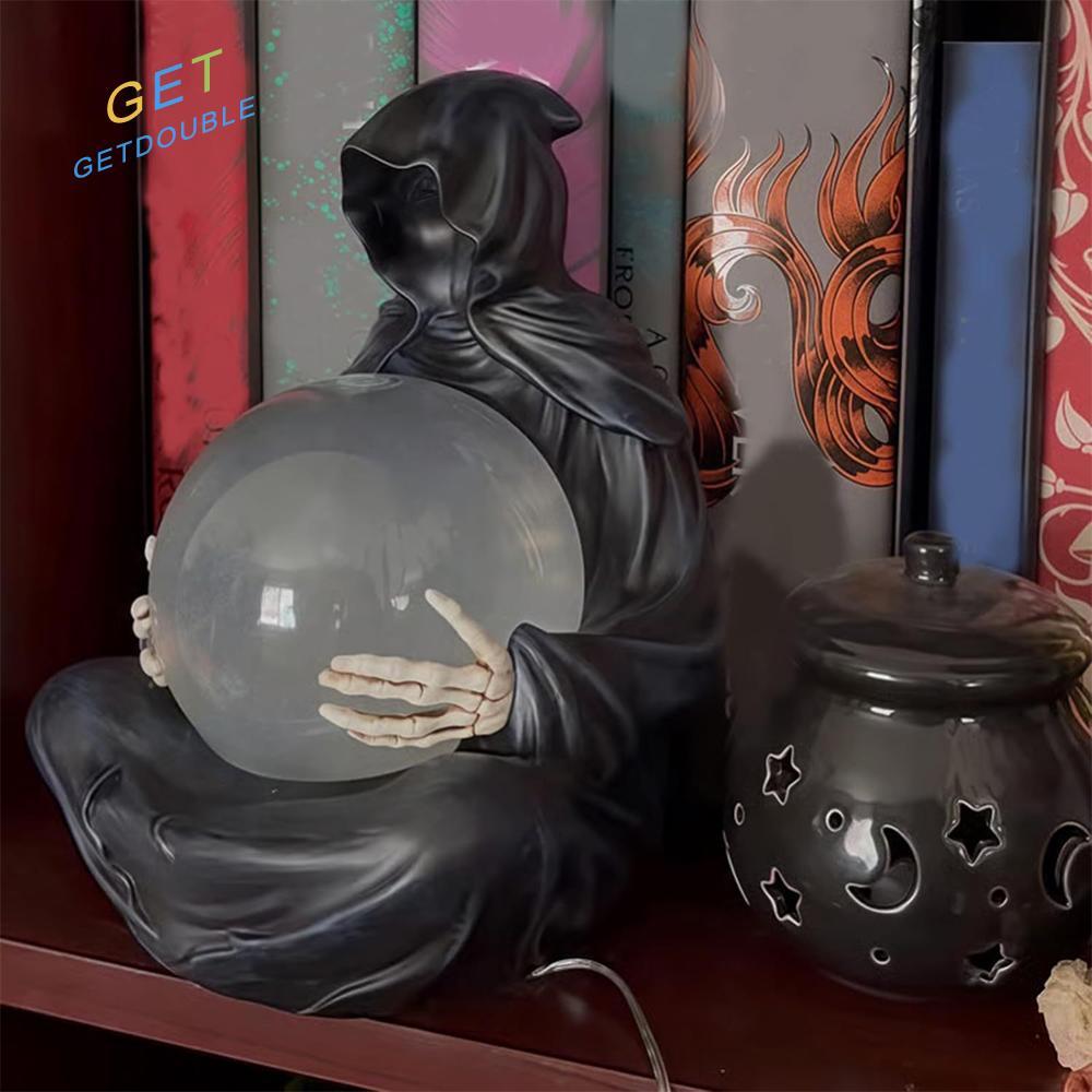 Grim Reaper Figurine with Light Up Ball Crystals Glowing Balls with ...
