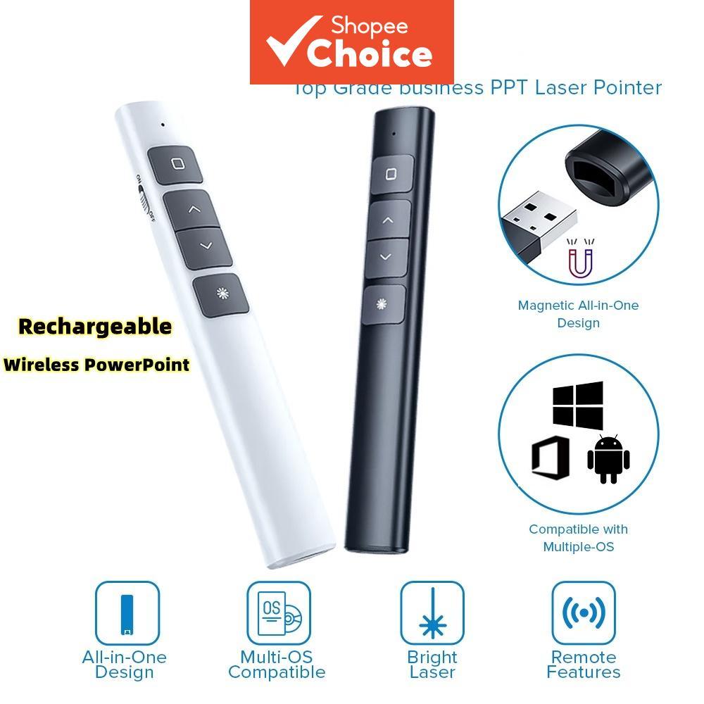 2.4G Rechargeable Wireless PowerPoint Presenter Clicker With Laser ...