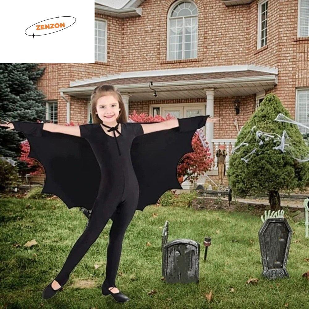 ZENZON Halloween Bat Cloak Set, Trick or Treat Non-woven Bat Wing Cape ...