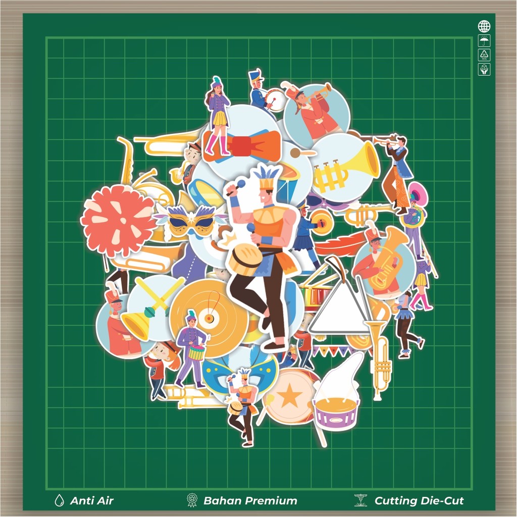 HOT 50 PCS MARCHING BAND Stickers Fashion Cars Decal Cool Card Album ...