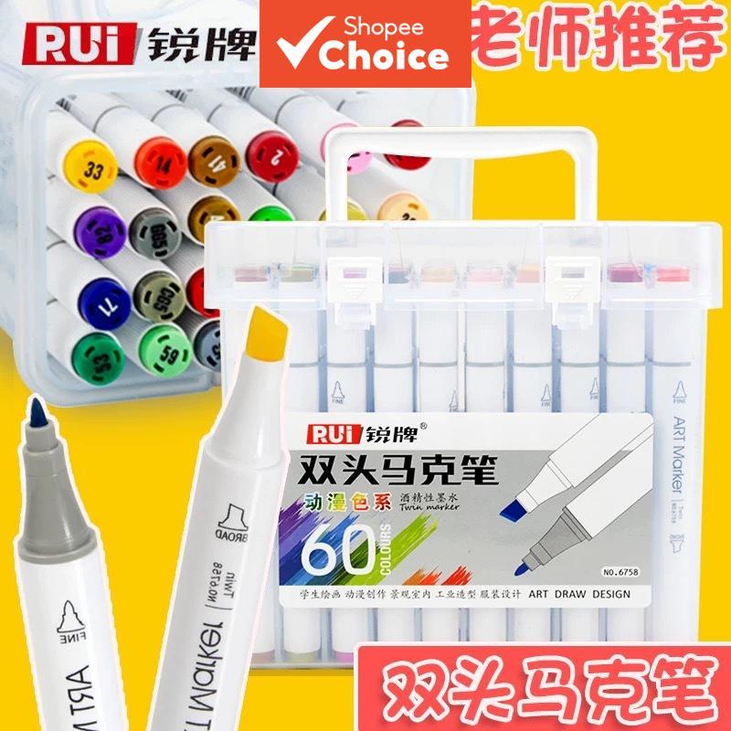 Rui Brand Oil-Based Anime Color Series Dual-Tip Marker Pen Set for ...