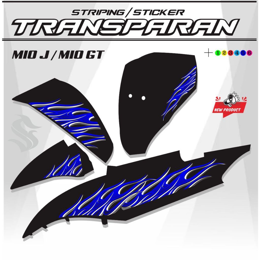 STICKER VARIATION STRIPING TRANSPARENT STICKER MIO GT / MIO J 115 ...