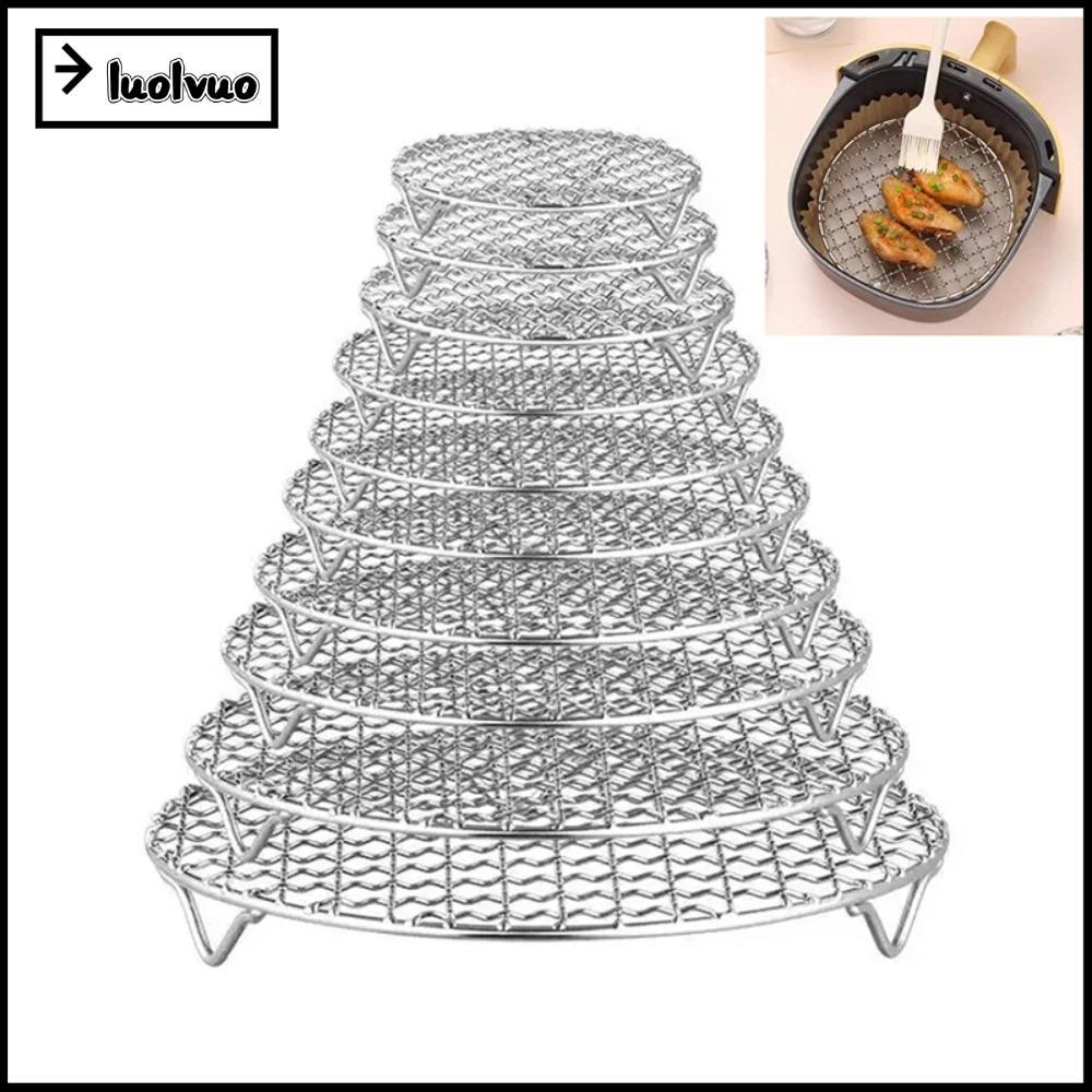 LUOLVUO Grid Grill, Stainless Steel with Foot Air Fryer Rack, Portable ...