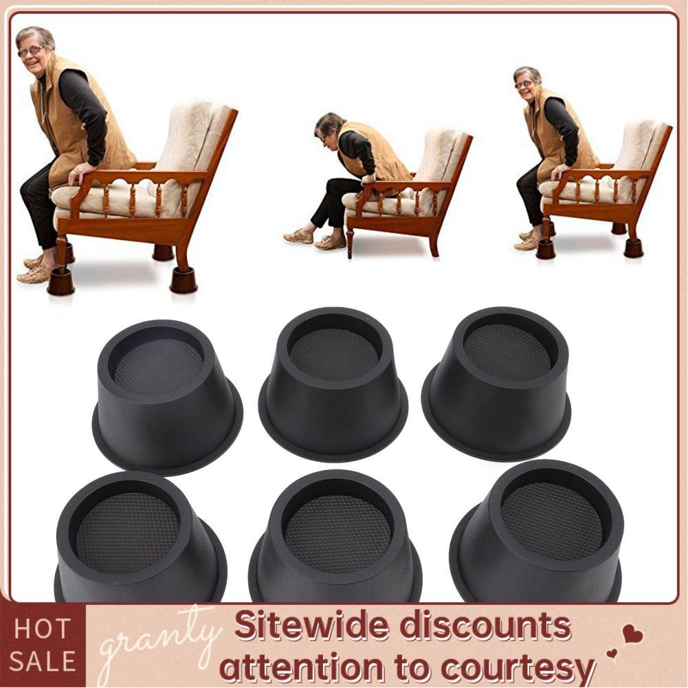 granty Qcwwy 6Pcs Furniture Risers 2 Inch Round Black Raised Bed Mat ...