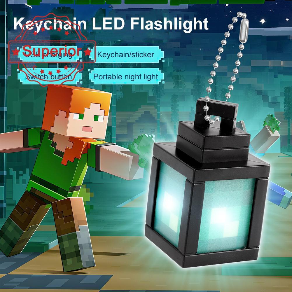 My World Mini Cube Torch Keychain Led Rechargeable Block Flashlight ...