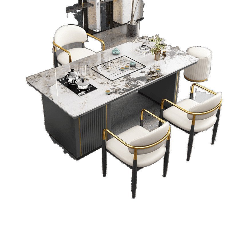 Slate Tea Table Set Simple Table and Chair Combination Modern Home ...