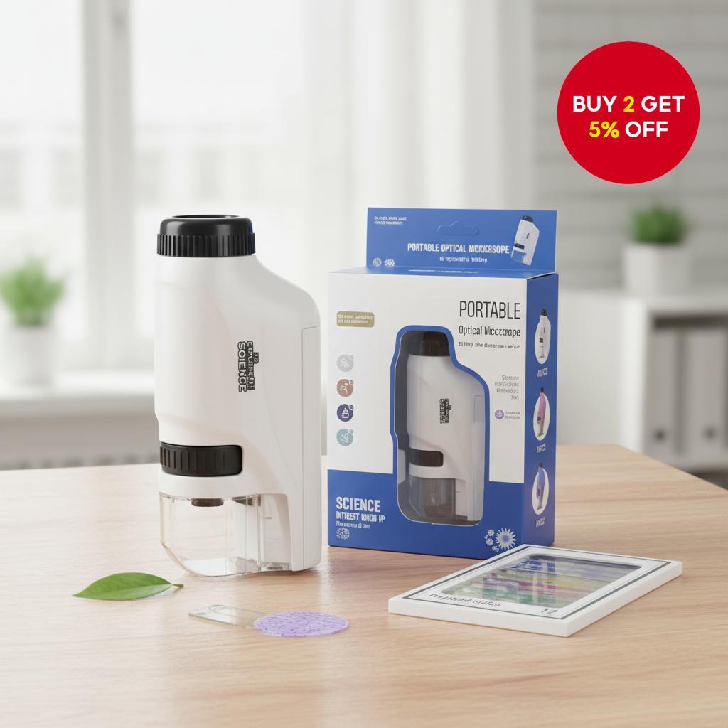 Handheld Kids Microscope 60-120x Magnification with LED Light and ...