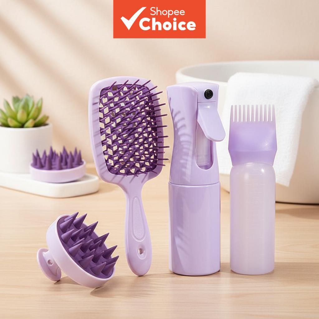 Hair Maintenance Set 4-Piece – Cleansing Comb, Pressurized Mist Bottle ...