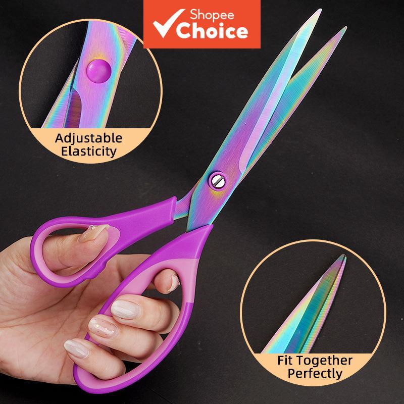 Rainbow Titanium Office & Tailor Scissors: Sharp Craft Scissors ...