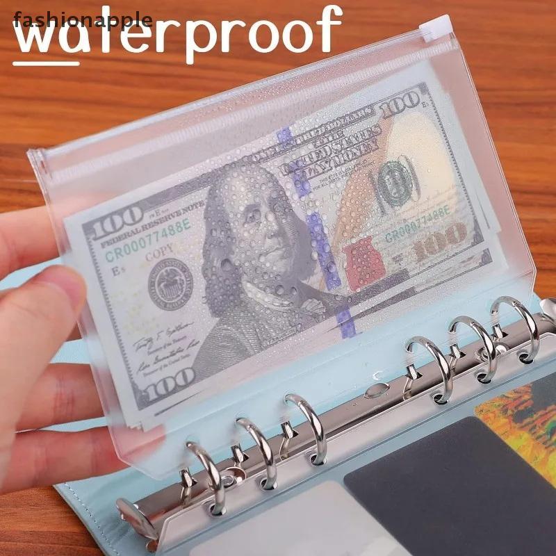 FAPH 8PCS PVC Binder Pocket Cash Envelopes A5 A6 A7 Zipper Folders ...