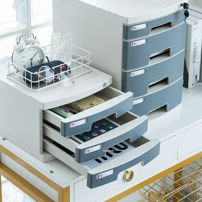 Desktop Lock Filing Cabinets Office A4 Drawer Storage Cabinet Multi