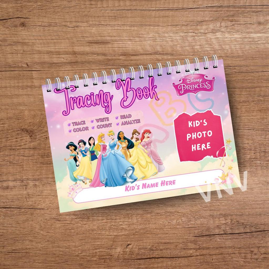 Disney Princess Customize Tracing Pad With Covers Trace Alphabet Names ...