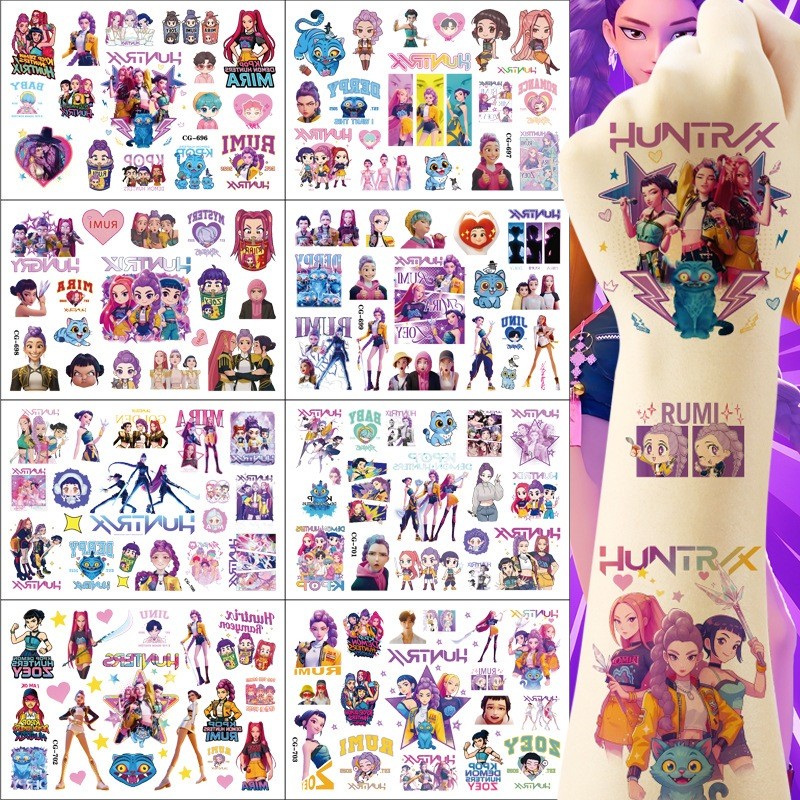 Kpop Demon Hunters Rumi Temporary Tattoo Sticker Face and Body Tattoo ...