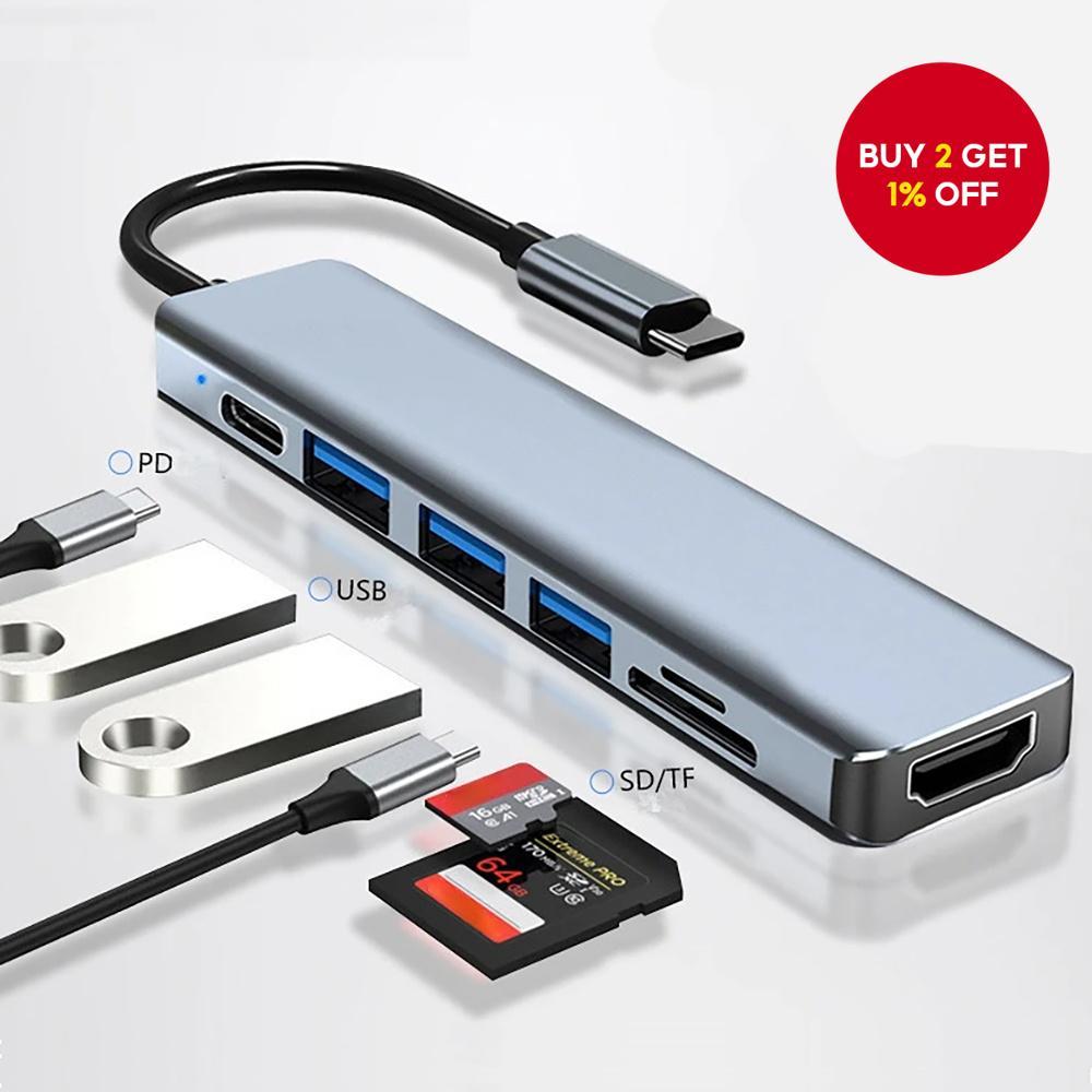Premium USB C 7-in-1 Docking Station With Memory Card Reader HDMI ...