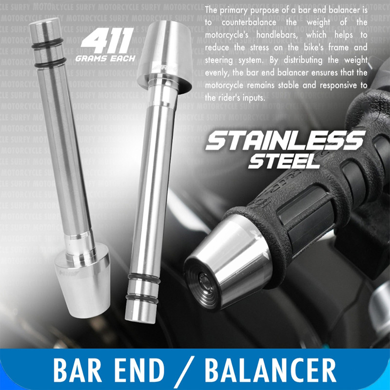 ARM SUPER HEAVY DUTY HANDLE BAR BALANCER STAINLESS STEEL CNC END CAP ...