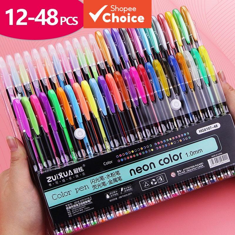 12/24/48 Pack Colored Gel Pens - 1.0mm Journaling Pens for Scrapbooking ...