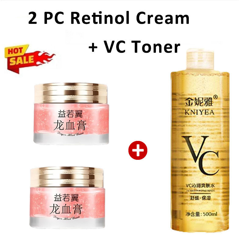 Retinol Cream Dragon Blood + VC Toner Set - Brightening