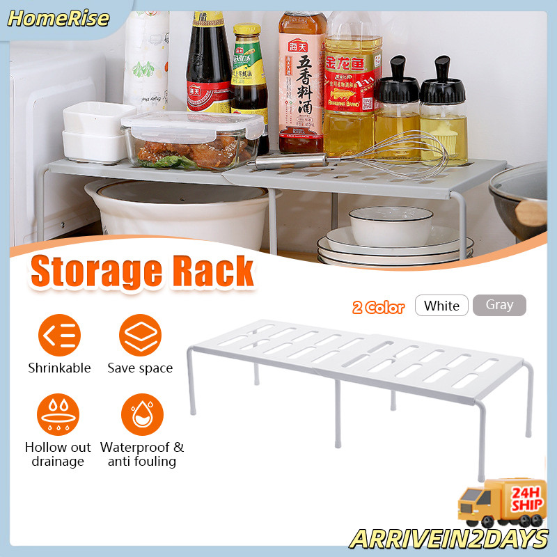 Retractable Kitchen Storage Rack Under Sink Organizer Expandable Steel ...