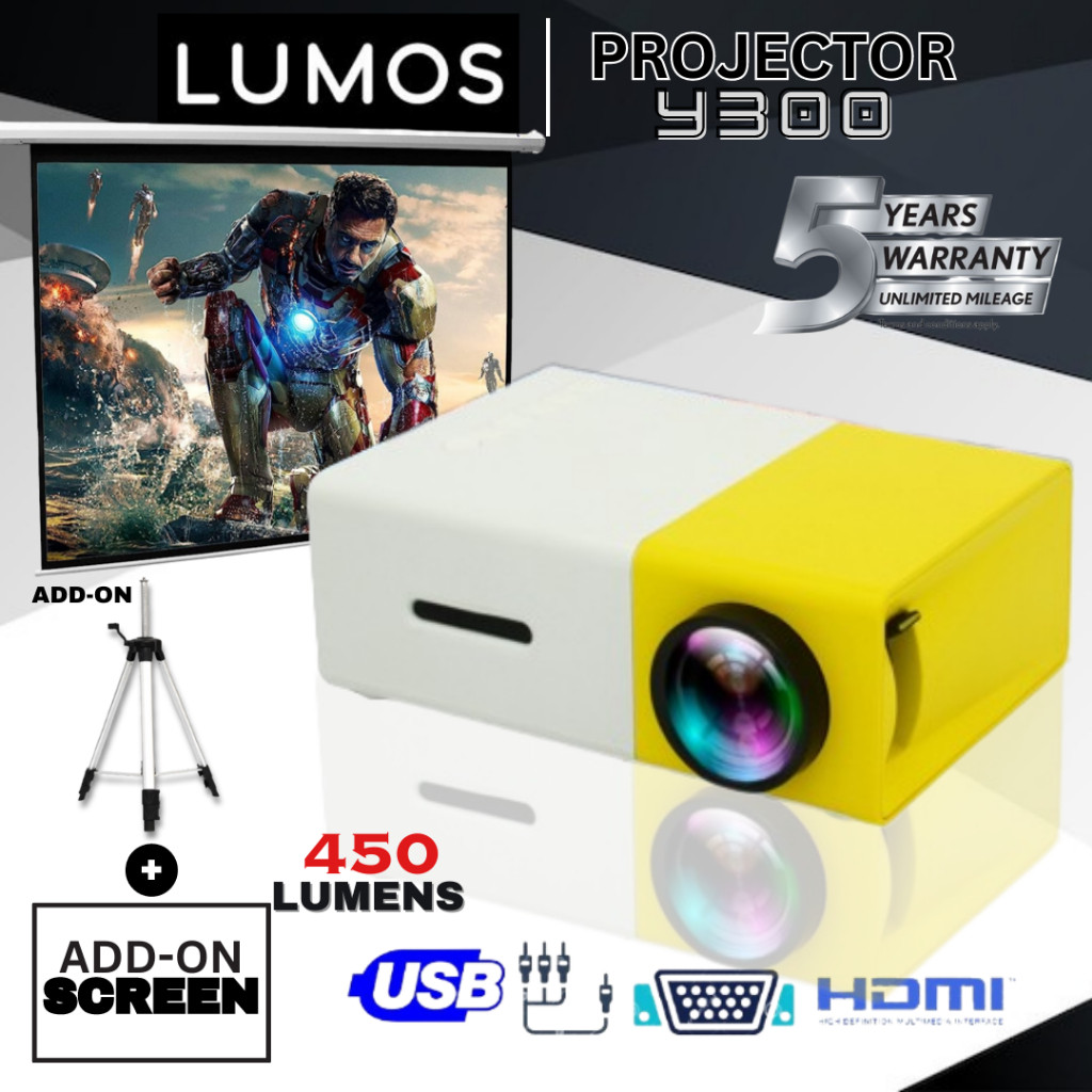 Y300 Mini Projector Phone Portable Projector Laptop Lcd 1080P Small ...