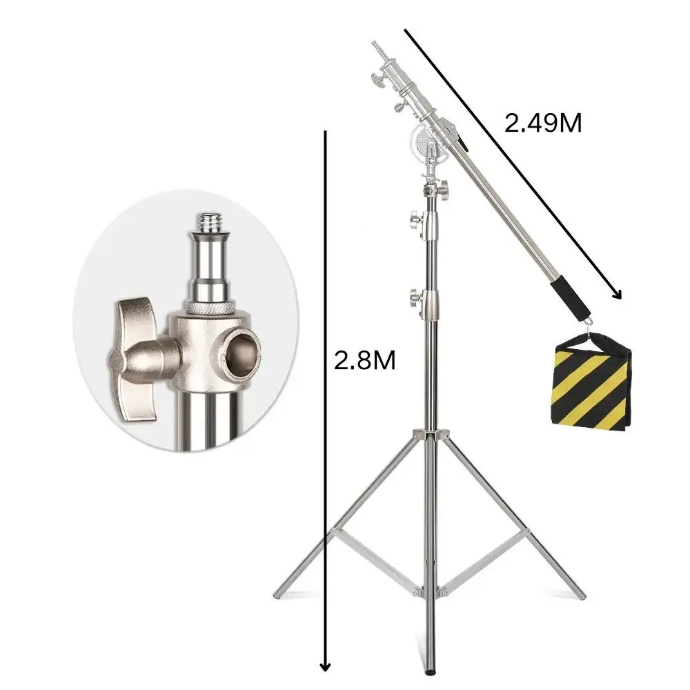 Stainless Steel Tripod C Stand Cross Arm Photo Studio Kit Light Stand ...
