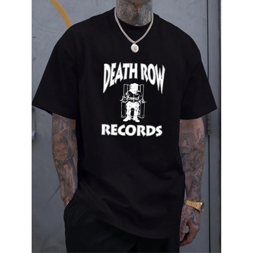 Mens Death Row Records Graphic T Shirt Cotton Crew Neck Tee With Iconic ...