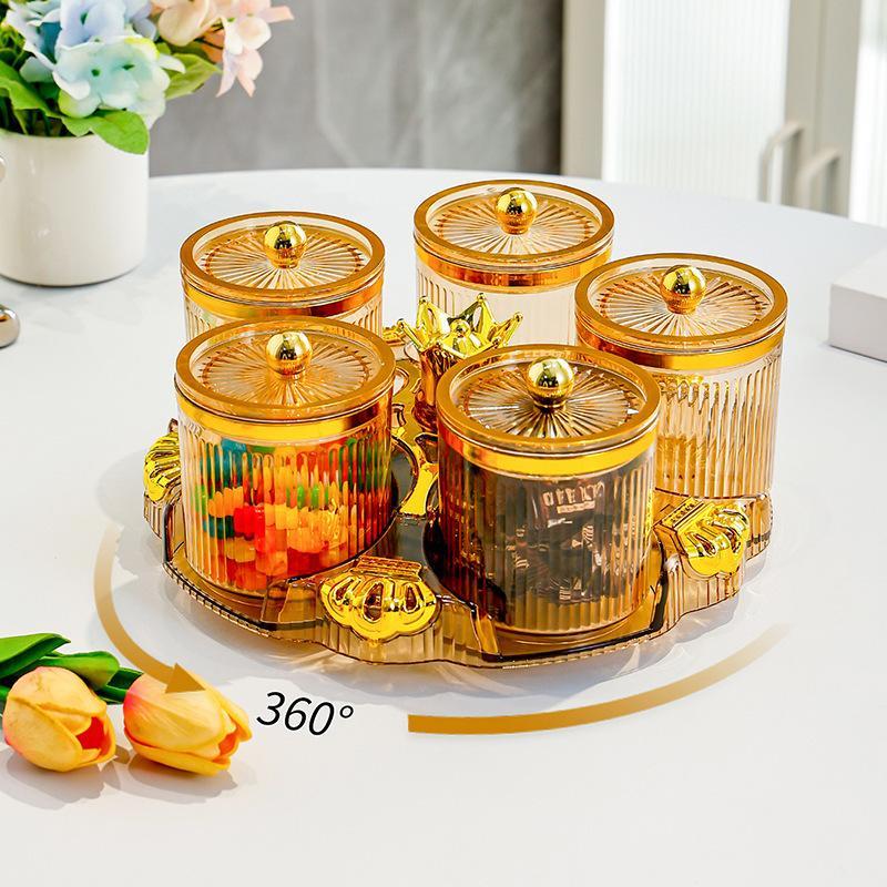 Airtight Cake Container Can Rotate Snack Jar & Candy with Lid Candy Jar ...
