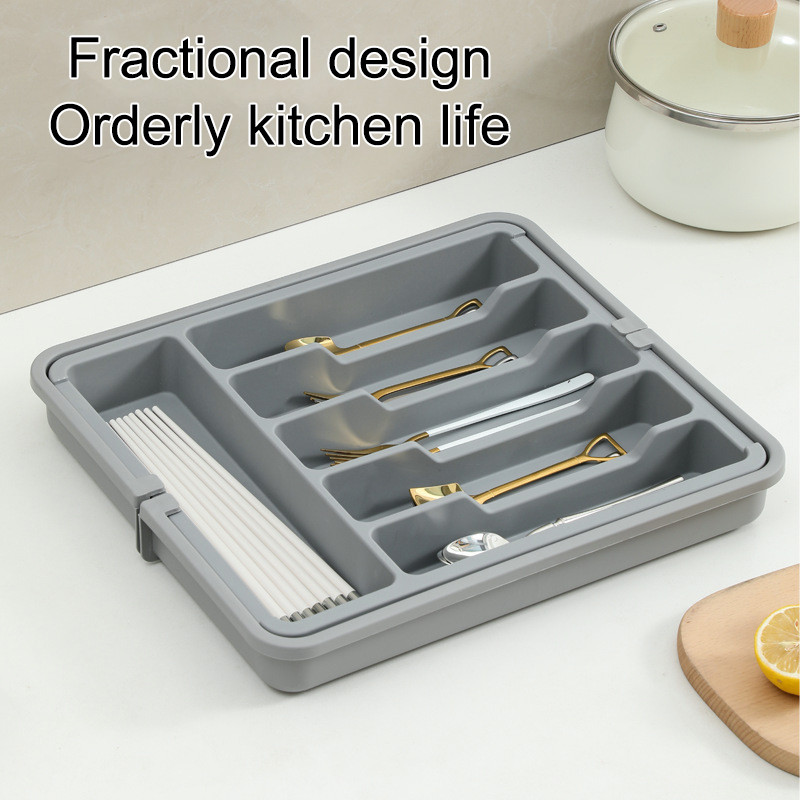 FAPH Cutlery Organizer Adjustable Cutlery Storage Tray Expandable Spoon ...