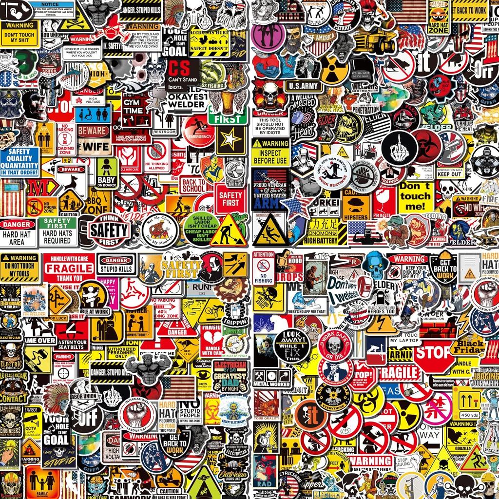 Arme 400 Pcs Hard Hat Stickers, Welding Stickers for Men&Adults Helmet ...
