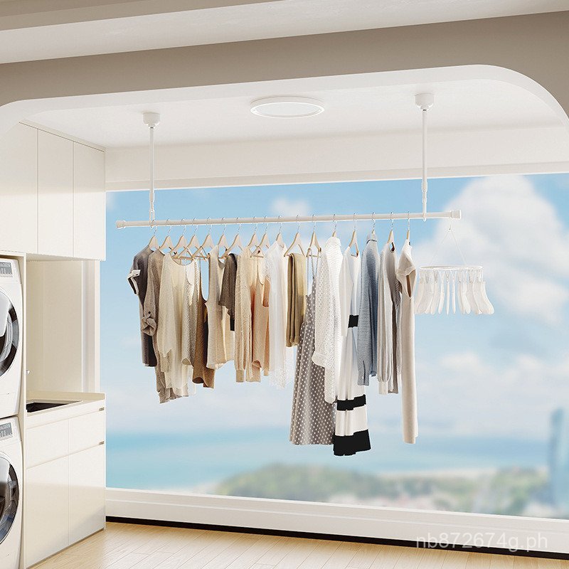 Fixed One-Piece Top-Mounted Package Installation Balcony Clothes Drying ...