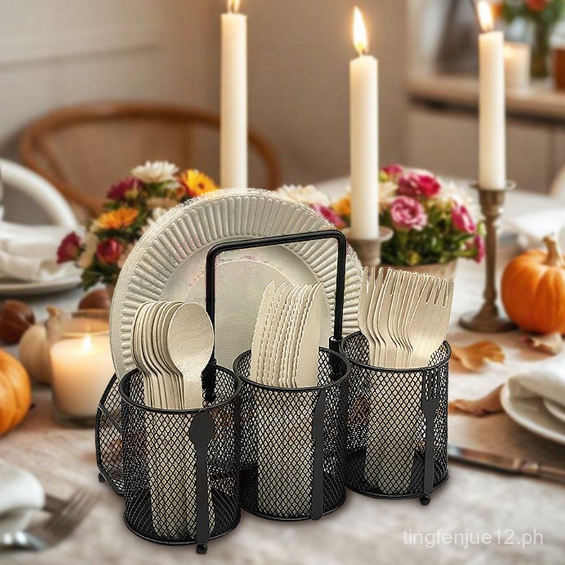 Cross-border Cutlery Box4Grid Metal Mesh Cutlery Knife Fork Spoon ...