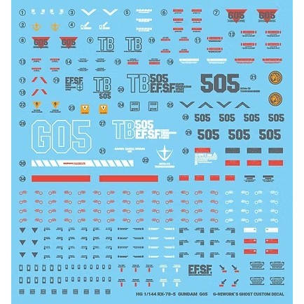 G-Rework HG RX-78-5 Unit G05 Waterslide Decals | Shopee Philippines