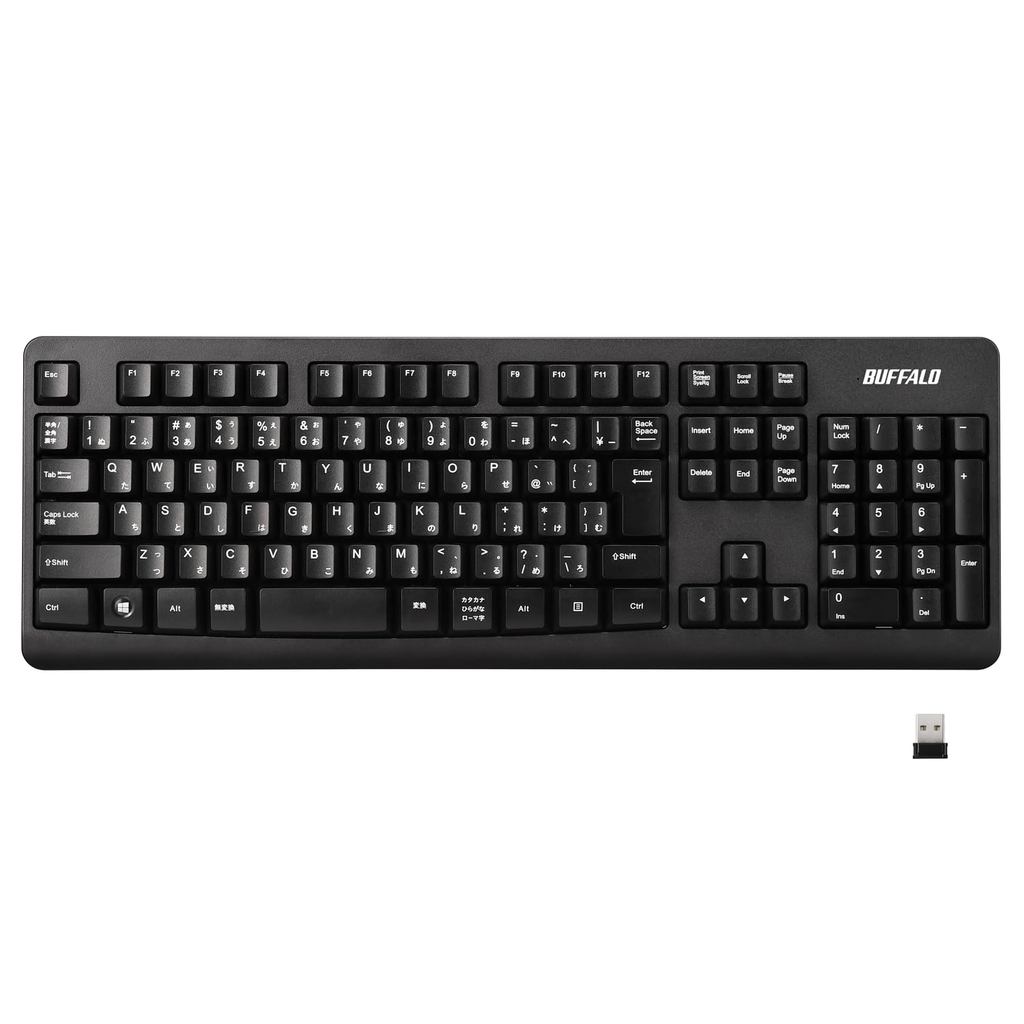 BUFFALO Wireless Full Keyboard High Durability Long Battery Life Remote ...