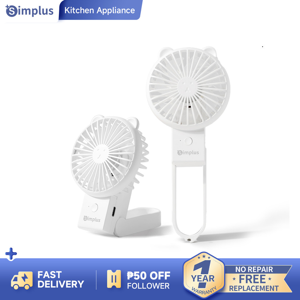 Simplus Handheld Fan Mini Portable Foldable 3 Speed Settings Type-C ...