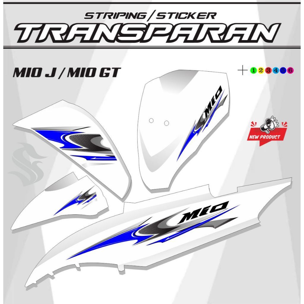STICKER STICKER SIMPLE STRIPING TRANSPARENT UV MIO J MIO GT | Shopee ...