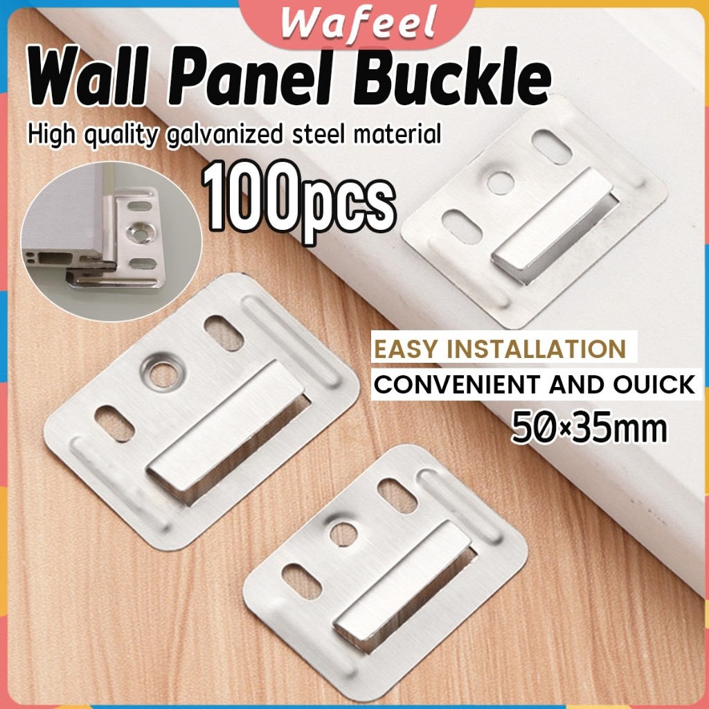 WF 100Pcs/pack Wall Panel Buckle PVC Wall Mounting Clips Furniture ...
