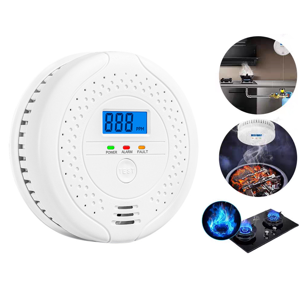 Digital Carbon Monoxide Detector with LED Indicator, Battery Powered CO ...