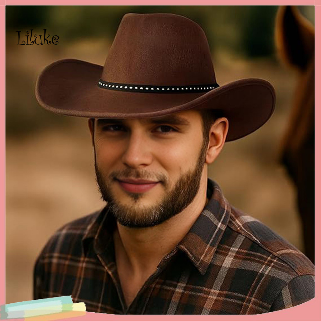 LK Western Cowboy Hat Set Adult Cowboy Hat Costume Wild West Cowboy Hat ...