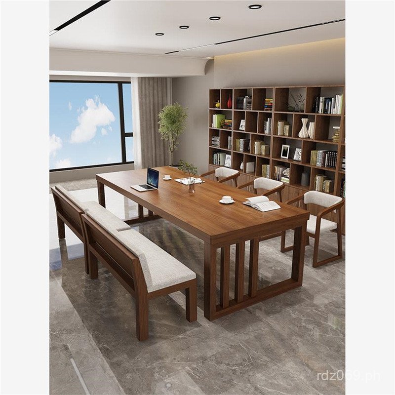 American Style Reading and Writing Desk Long Desk Library Desk Solid ...