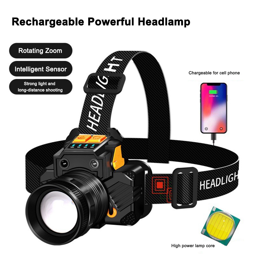 LED Induction Headlamp Portable Work Light LED Head Flashlight for ...