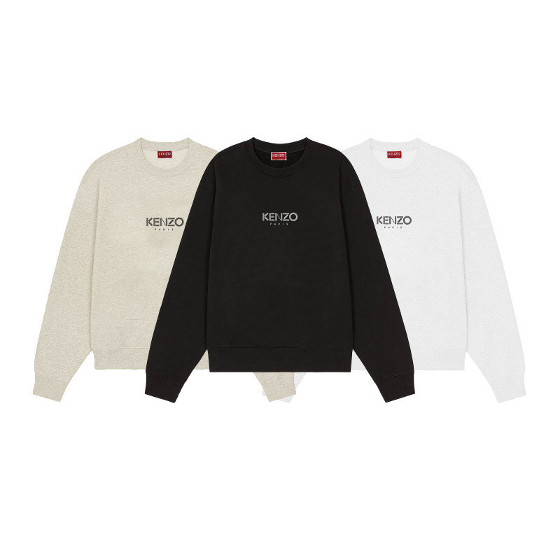 KENZO Letter Printing Men's Breathable Loose Long Sleeve Sports ...