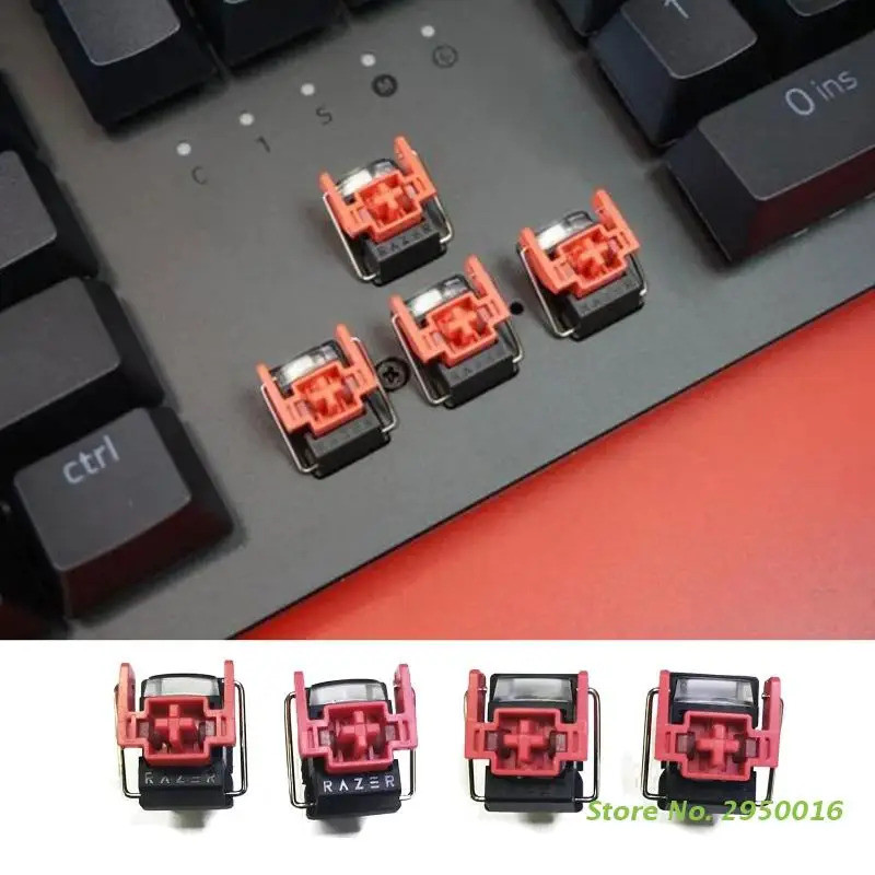 4pcs V2 Slient Liner Red Switch Hot-swappable Diy Clicky Linear Optical ...