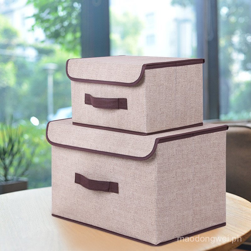 Cross-Border Imitation Linen Storage Box Set of Two Large and Small ...
