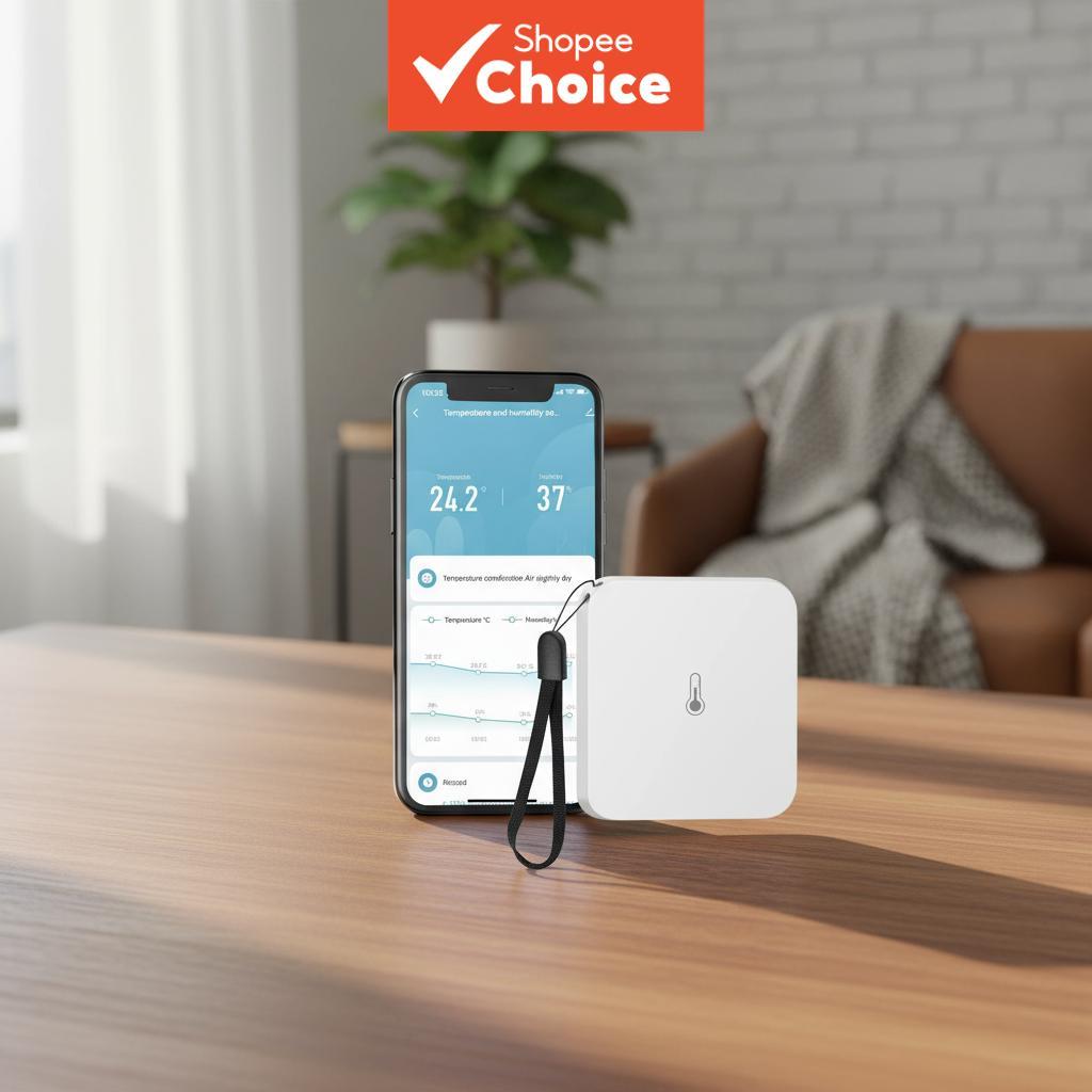 GIRIER Works with Tuya ZigBee Indoor Smart Temperature Humidity Sensor ...