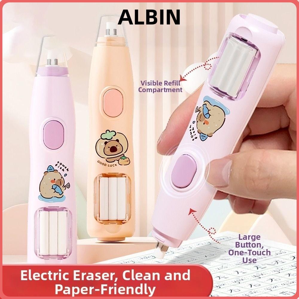 ALBIN Electric Eraser Set, Cartoon Design Battery Powered Automatic ...